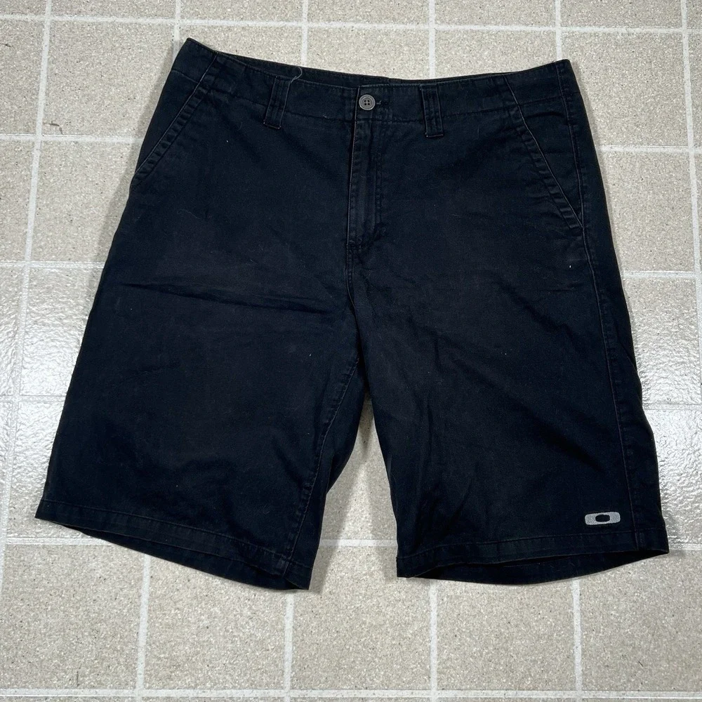 Oakley Golf Shorts Casual Chino Men's Size 34 Flat Front Black